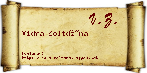 Vidra Zoltána névjegykártya