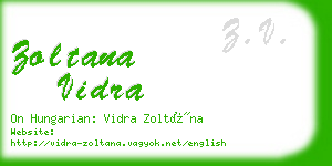zoltana vidra business card